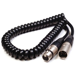 4 Pin/4 Conductor XLR Heavy Duty 2' Coiled Power Cable